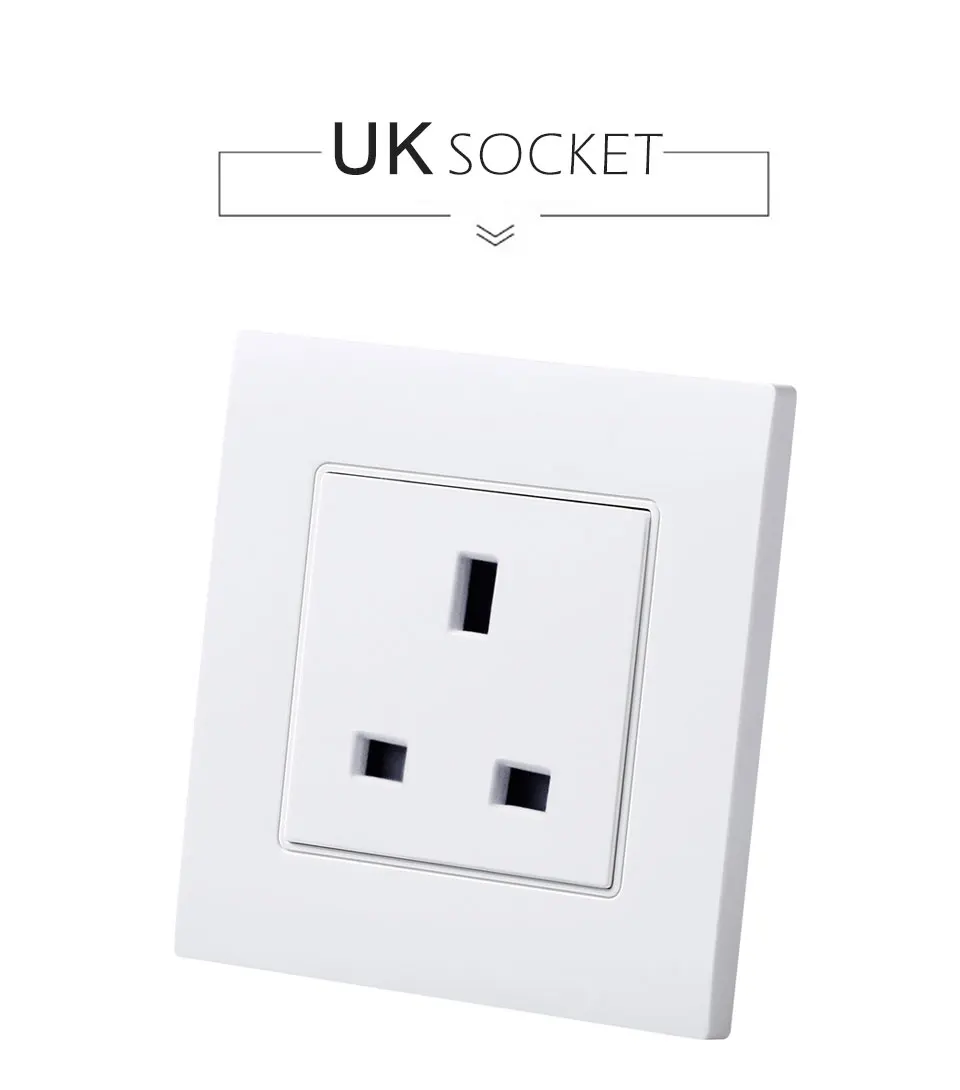 2018 New UK Wall Power Socket Electrical Outlet Switched AC 110-250V 13A British Standard Home Outlet Panel outlet power Charger (1)
