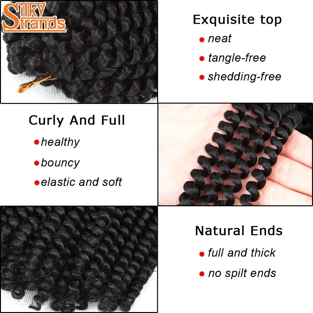 Ombre Spring Twist Fluffy Crochet Braids Silky Strands Crochet
