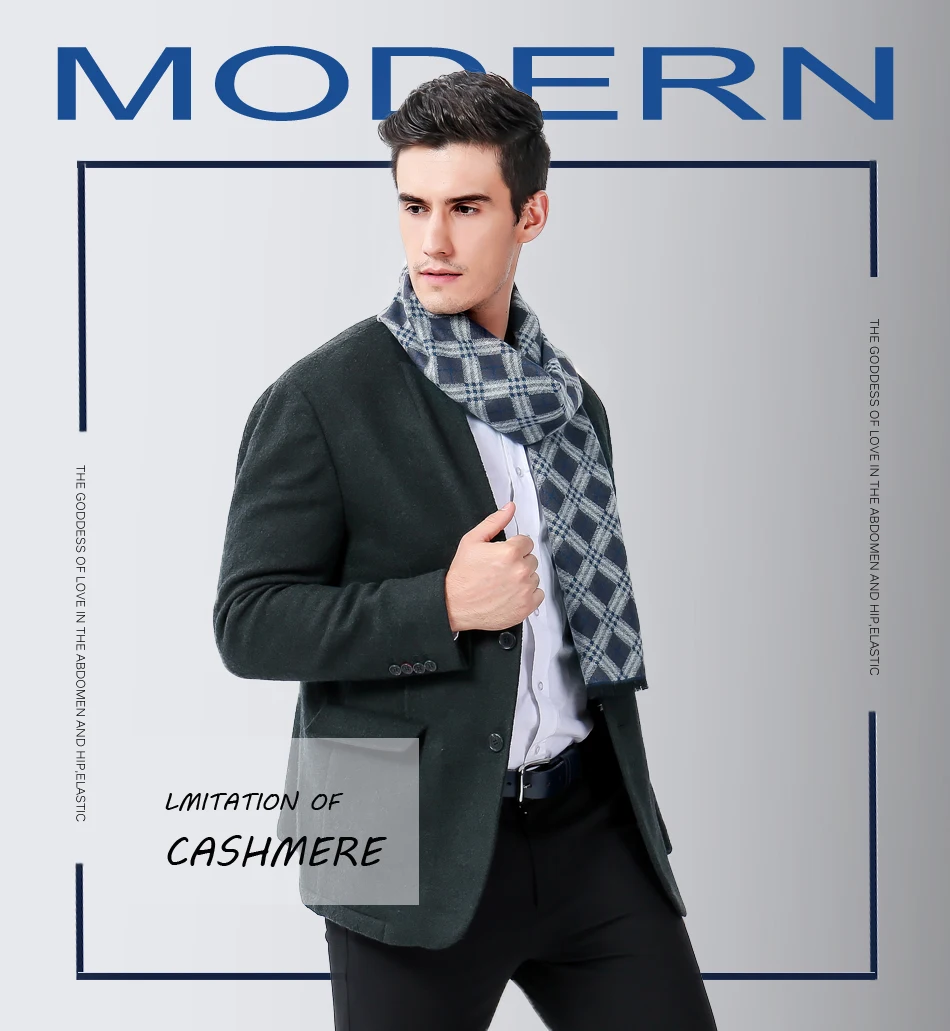 male scarf FS Winter Warm Scarves For Men Tartan Plaid Scarf Luxury Brand Designer Cashmere Wool Man 2018 Fashion Business Long Soft Shawl mens dress scarf