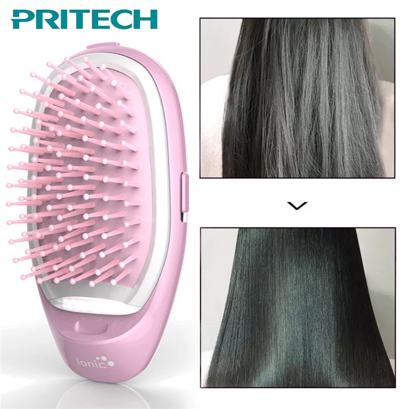 PRITECH 3D надувная электрическая щетка для волос гребень портативный массаж волос стиль щетка отрицательные ионы Уход за волосами Выпрямитель для волос # BCM-1061 - изображение