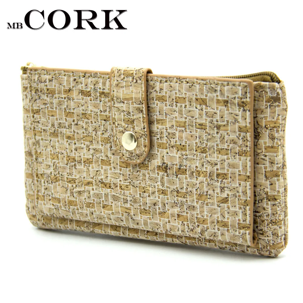

Natural cork women zipper wallet Weaving pattern cork wallet Woman Cards Purse good for vegan original bags Bag-350-A