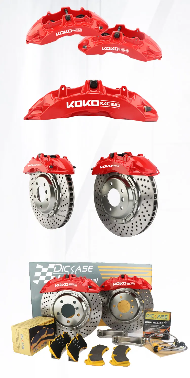 KOKO Racing car аксессуары V6 тормозной комплект 6 Большого Поршня тормозной суппорт 18 дюймов переднее колесо прочный для Cadillac escalade 2012