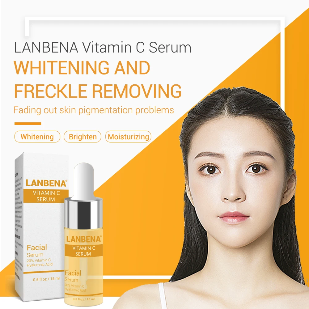 LANBENA Oil-Control Vitamin C Serum Moisturization Essence Liquid Skin Face Whitening Anti-Aging Fade Spots Removing Freckle