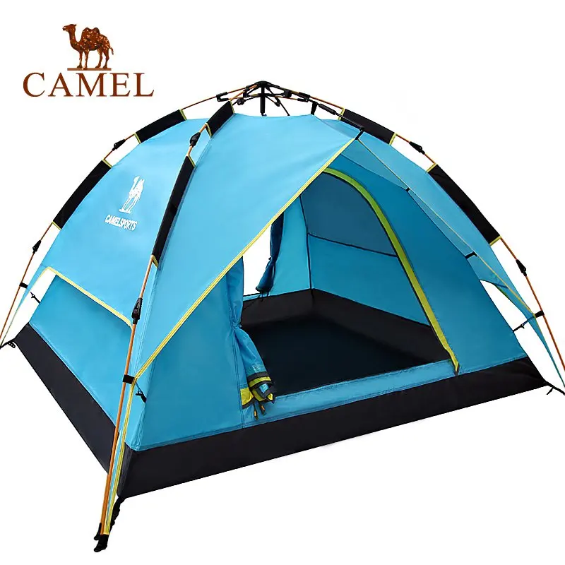 CAMEL автоматическое открытие палатка 2-3 человек двойной слой водонепроницаемый непромокаемый открытый пляж путешествия палатка - Цвет: Blue