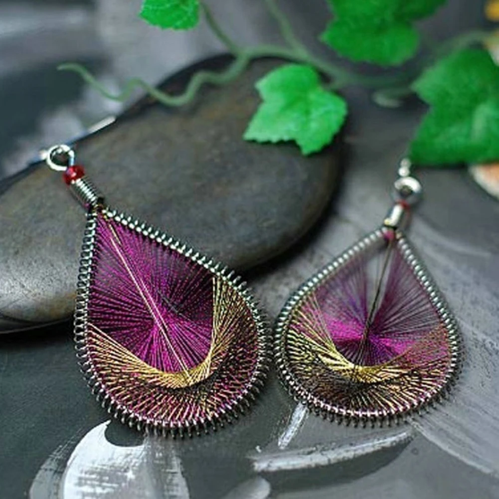 Elegant Women's Anti Allergy Gold Thread Peacock Tail Ear Hook Earrings Jewelry | Украшения и аксессуары