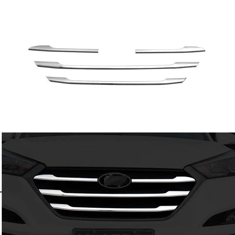 

Grille exterior Excent chromium automovil trim modification accessory bright sequins car styling 15 16 17 FOR Hyundai Tucson