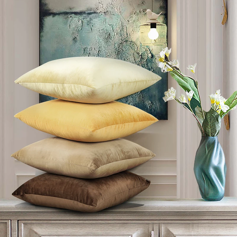 

Drop Ship High Quality Soft Velvet Cushion Cover Plain Solid Velour Pillow Cover Home Decor Pillow Case decorative Throw Pillow