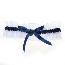 Свадебные Подвязки невесты атласный бант цветы королевский синий