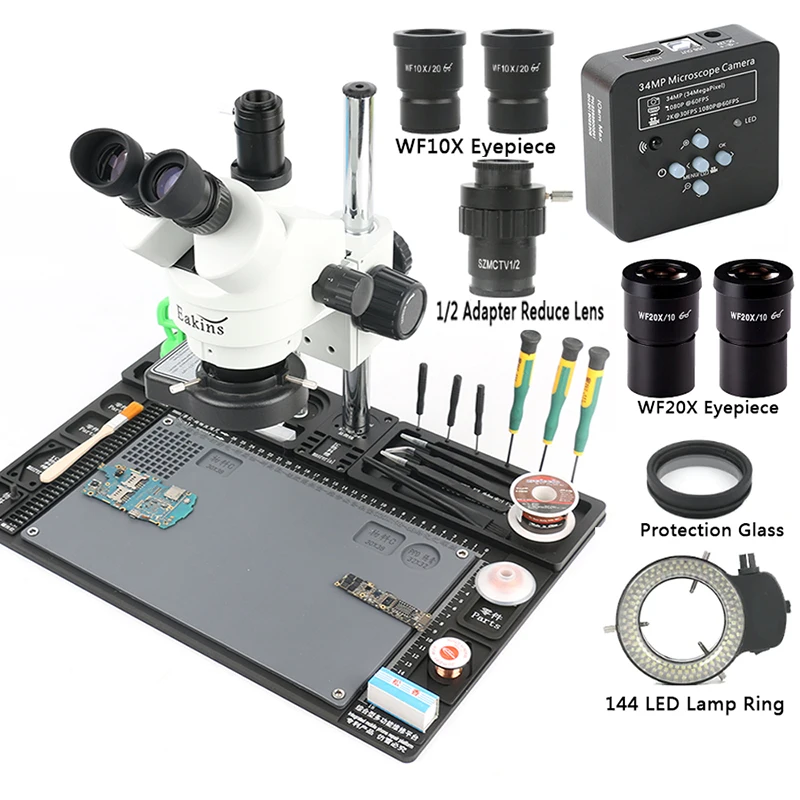 3,5-90X simul-focal непрерывный зум Тринокулярный Стерео микроскоп 34MP 2K HDMI микроскоп камера 1/2 CTV Адаптер большой верстак