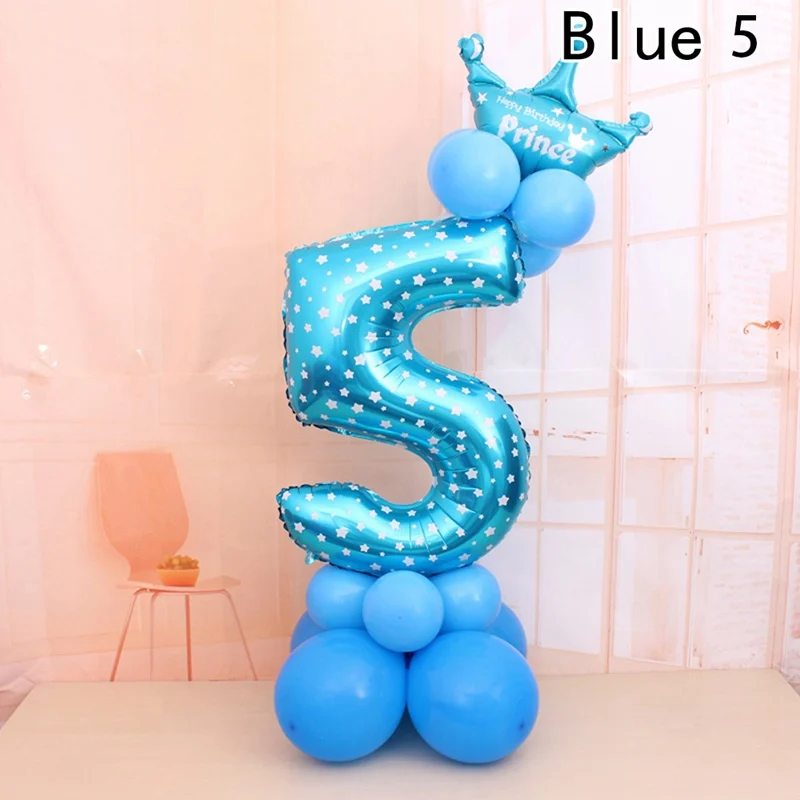 1 Набор, воздушные шары в форме цифр, цифр, фольгированные шары на день рождения, свадьбу, Рождество, праздничные, вечерние, декоративные принадлежности, воздушный шар - Цвет: BL5