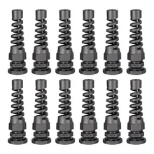 Uxcell 12 шт./лот водонепроницаемый PG9 кабельный ввод для кабеля 4 мм-8 мм черный пластиковый Соединитель с сбросом напряжения с фиксатором и шайбой