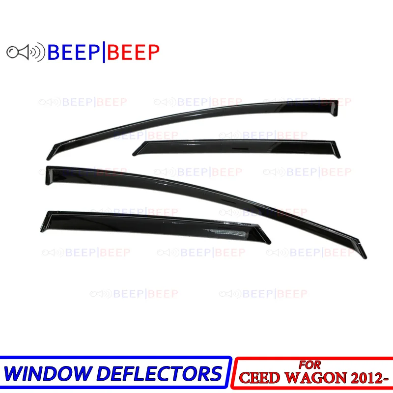 For Kia Ceed Wagon 2012- car window deflectors wind deflector sun guard rain vent visor cover styling accessories | Автомобили и