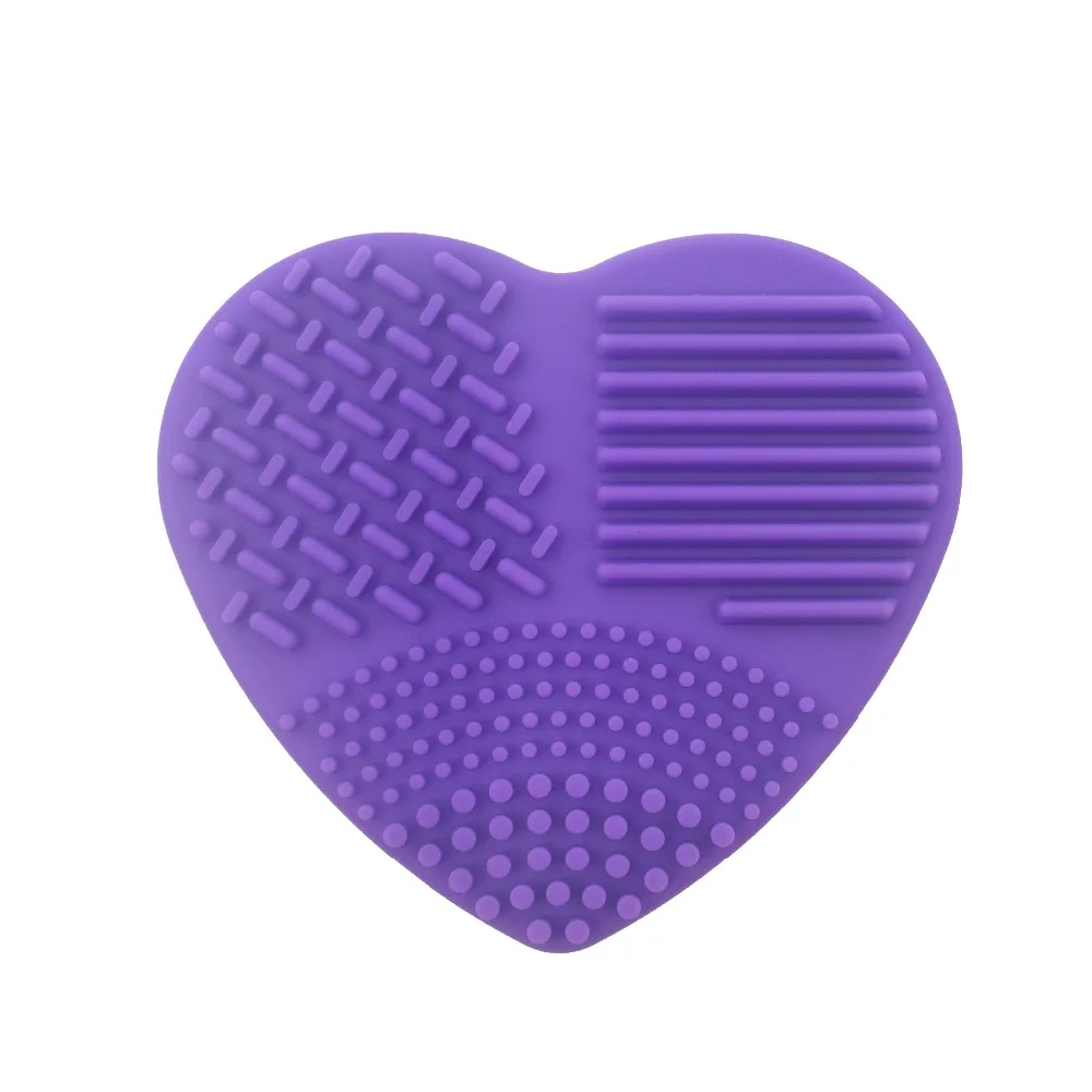 

Dolovemk 2 in 1 Makeup Brushes Heart Shape Silicone Cleaning Mat with Sponge Powder Scrubber & Makeup Brushes Holder