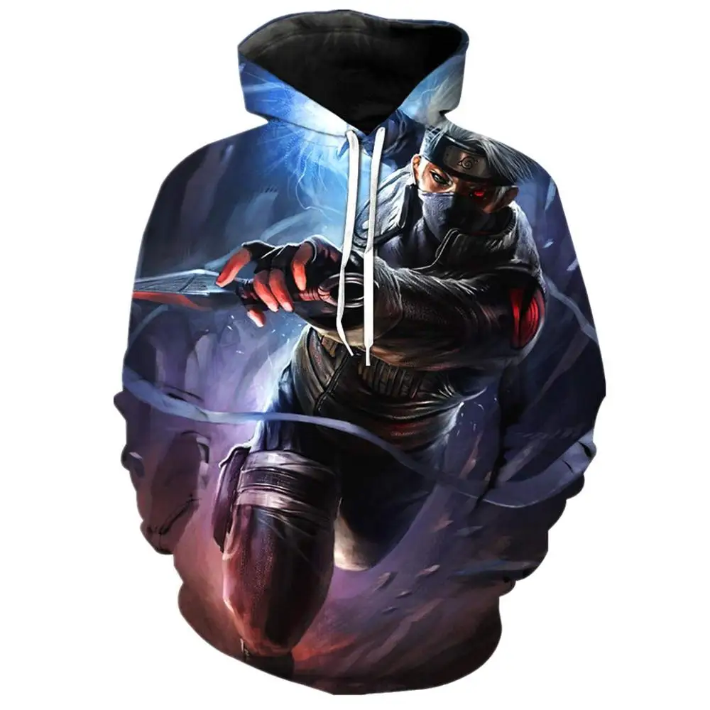 Толстовка с капюшоном Наруто пальто свитшоты Kakashi Akatsuki Sasuke O'Brien 3D толстовки