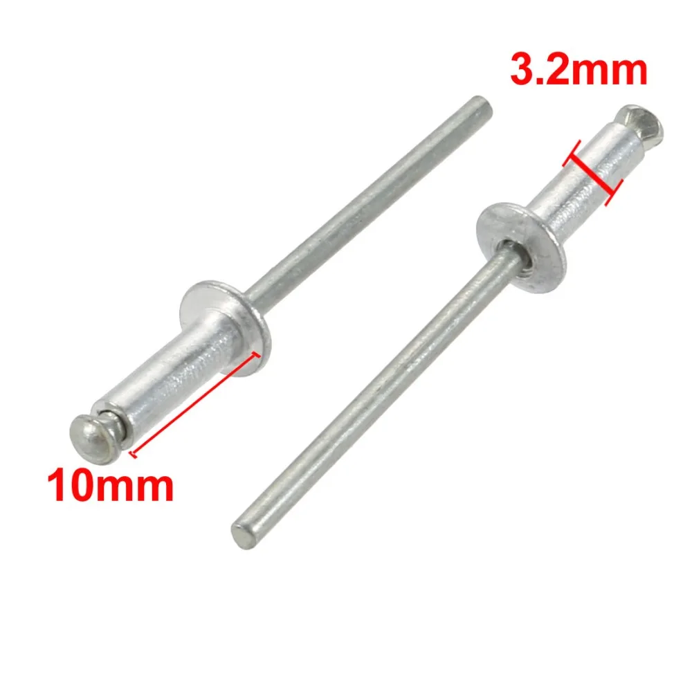 200pcs 3.2mmx10mm Blind Rivet Aluminum Decor Dome Head Open End Rivet