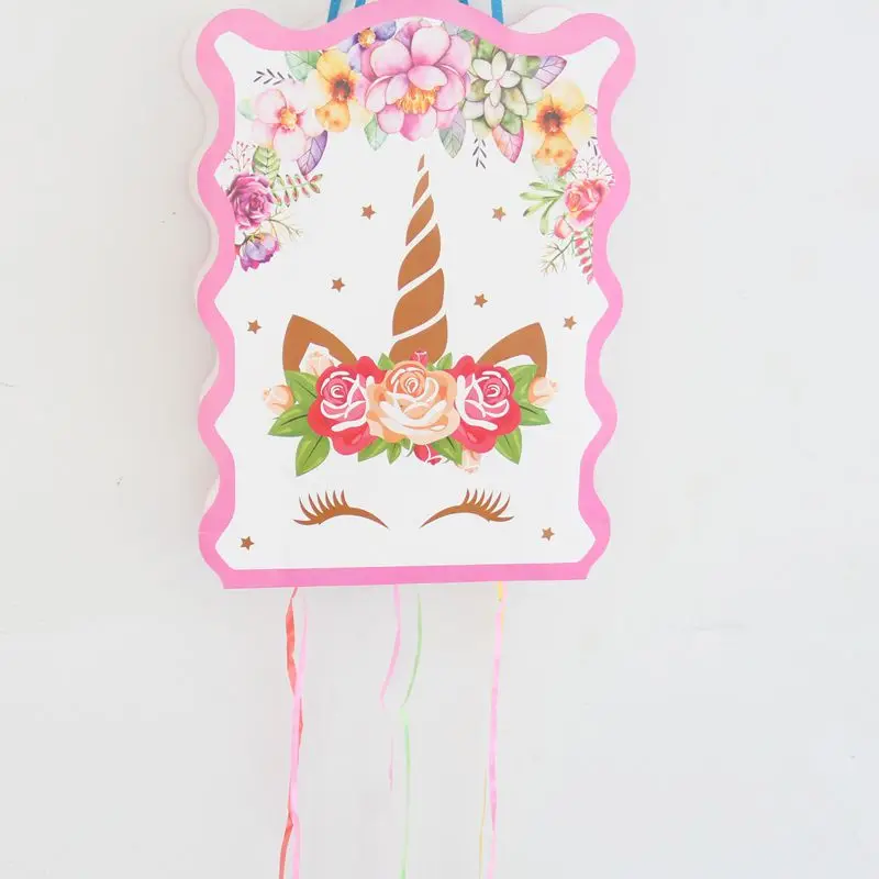 

Super cute 1pcs 29*40cm Unicorn Pinata Paper Folding Pinata Funny birthday party supplies Children's party game paper toys decor