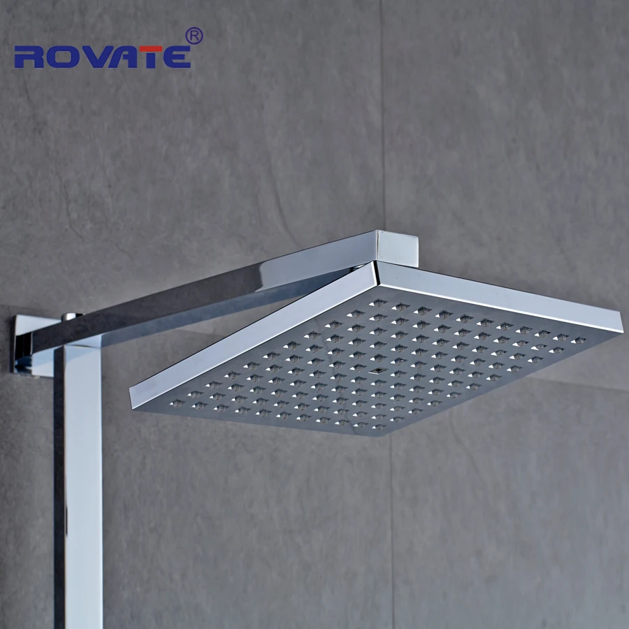 Buy 8 Inch Square ABS Rainfall Shower Head Plastic Chrome Rain Shower