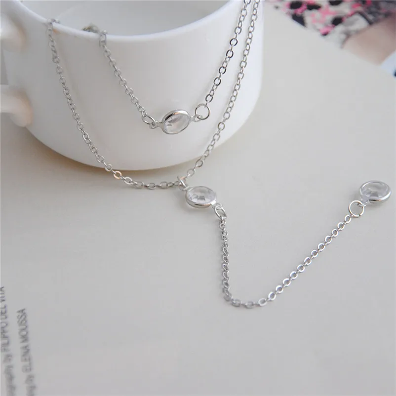Fashion Necklace chain for women Women Multilayer Alloy Pendant Necklace Chain Jewelry collares mujer Collier ras de cou A15#N (1)