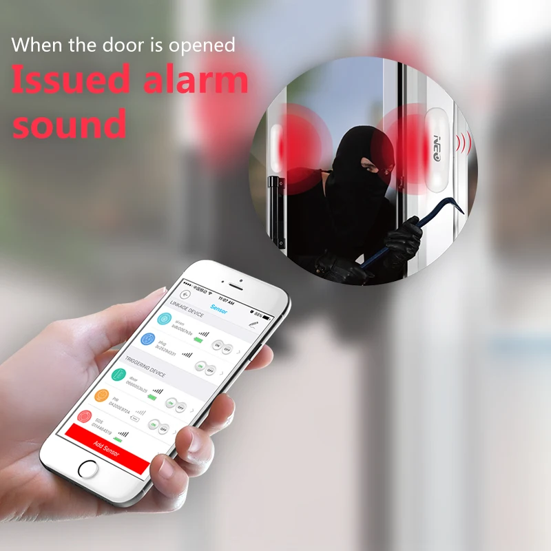 YobangSecurity Z-wave приложение двери, окна Сенсор работать с Zwave 300 500 серии магнит замок Сенсор сигнал тревоги для дома безопасности