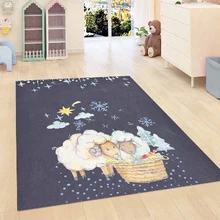 Темно-синие ночные лампы со звездами облака комнаты для мальчиков детской 3d печати нескользящие микрофибры Детские украшения для детской комнаты коврик