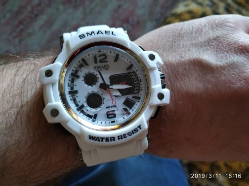 SMAEL Men Watches White Sport Digital Watch