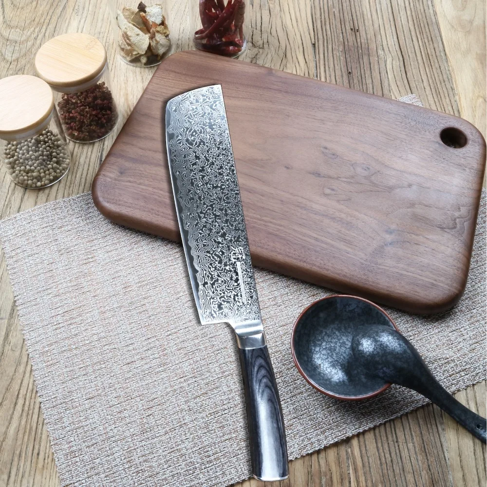 7 дюймовый ножи накири GRANDSHARP дамасский японский инструмент из нержавеющей стали