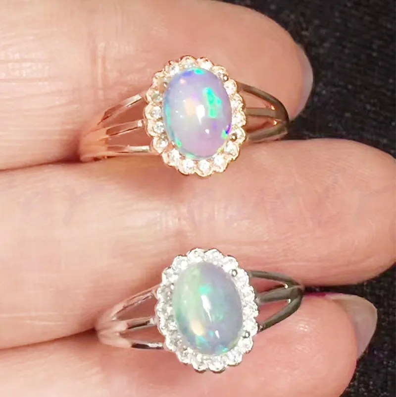 Опаловое кольцо натуральный природный опал Серебро 925 пробы 0.8ct драгоценный камень для мужчин или женщин ювелирные украшения# T18081711
