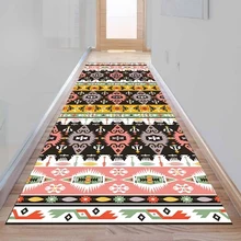 Else ацтекский розовый желтый этнический геометрический 3d принт нескользящий микрофибра моющийся длинный бегущий коврик напольный коврик коврики для прихожей