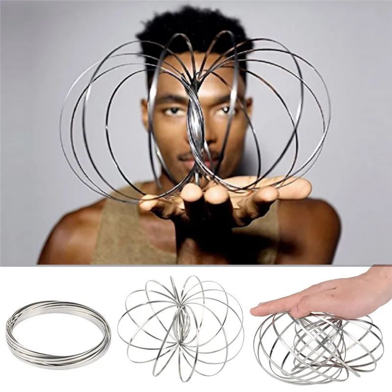 

Flow 3D Magic Toys Magic Tricks Ring Kinetic Spring Toy 3D Sculpture Ring Outdoor Fun Game Toy Smart Magic Tricks Props
