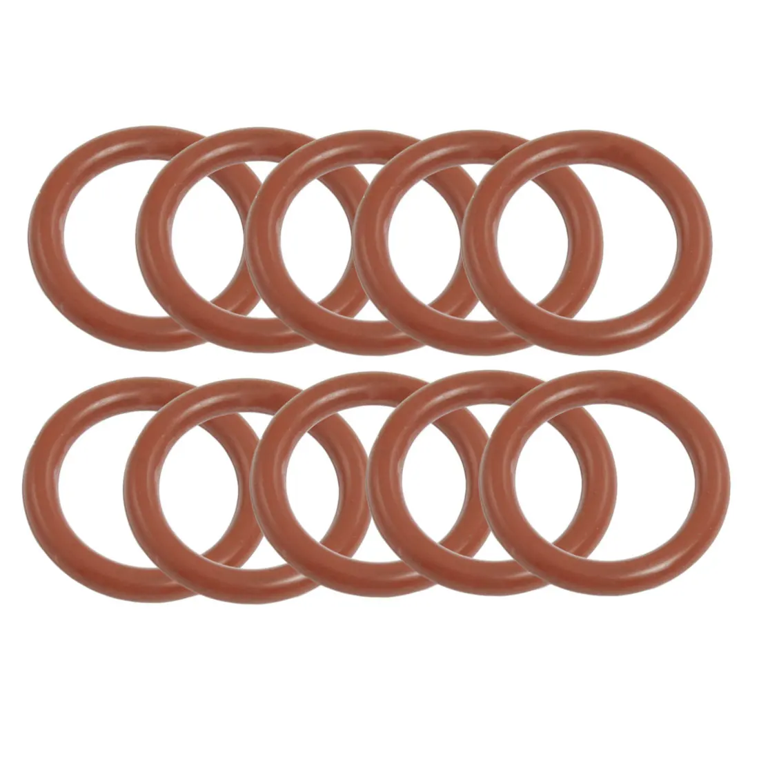 

10 Pcs 28mm OD 3.5mm Thickness Dark Red Silicone O Ring Oil Seal Gasket