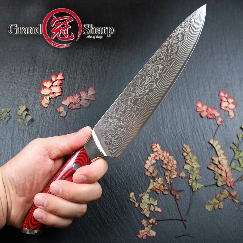  GRANDSHARP 67 Layers Japanese Damascus Knife Damascus Chef Knife 8 Inch VG-10 Blade Damascus Kitche - 32763531929