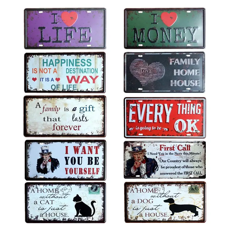 

About Life Motto Metal Sign Decorative House License Plates Coffee Bar Decoration Plaque Metal Vintage Home Decor 15x30 cm