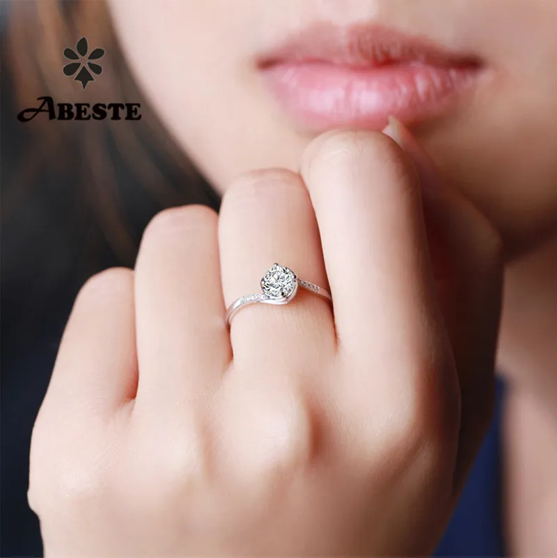 ANI 18 К Белый/розовое/желтое золото (AU750) обручение Ring 0,4 CT Certified я/SI круглая огранка натуральным Diamond Для женщин свадебные anelli