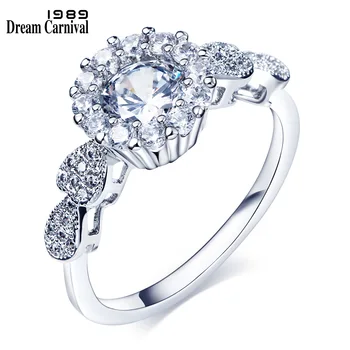 

DreamCarnival 1989 Petite Rings Engagement Wedding Jewelry Clear white AAA Cubic zircon Free shipment Rings for women SJ24580