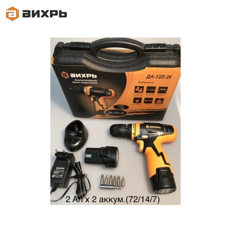 Cordless drill driver VIHR DA-12L-2K Accumulator screwdriver Screw driver Battery-powered drill Hand drill Cordless drill driver VIHR DA-12L-2K Accumulator screwdriver Screw driver Battery-powered drill Hand drill