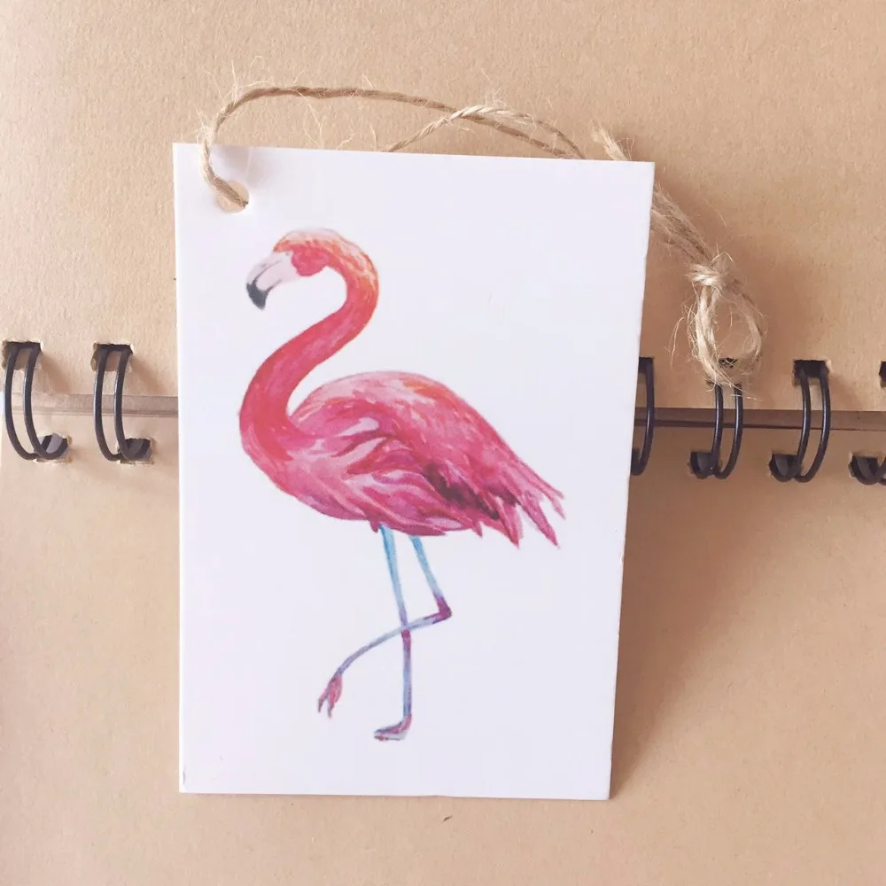 50 шт. DIY Фламинго Птица бумажные бирки для подарков этикетки подвесные открытки Рождество День рождения Свадьба украшения аксессуары для дома