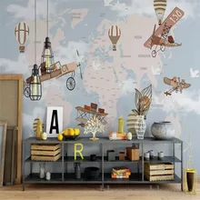 Hand-painted spaceship sky retro Nordic children custom large indoor wallpaper mural 3D photo wall Hand-painted spaceship sky retro Nordic children custom large indoor wallpaper mural 3D photo wall