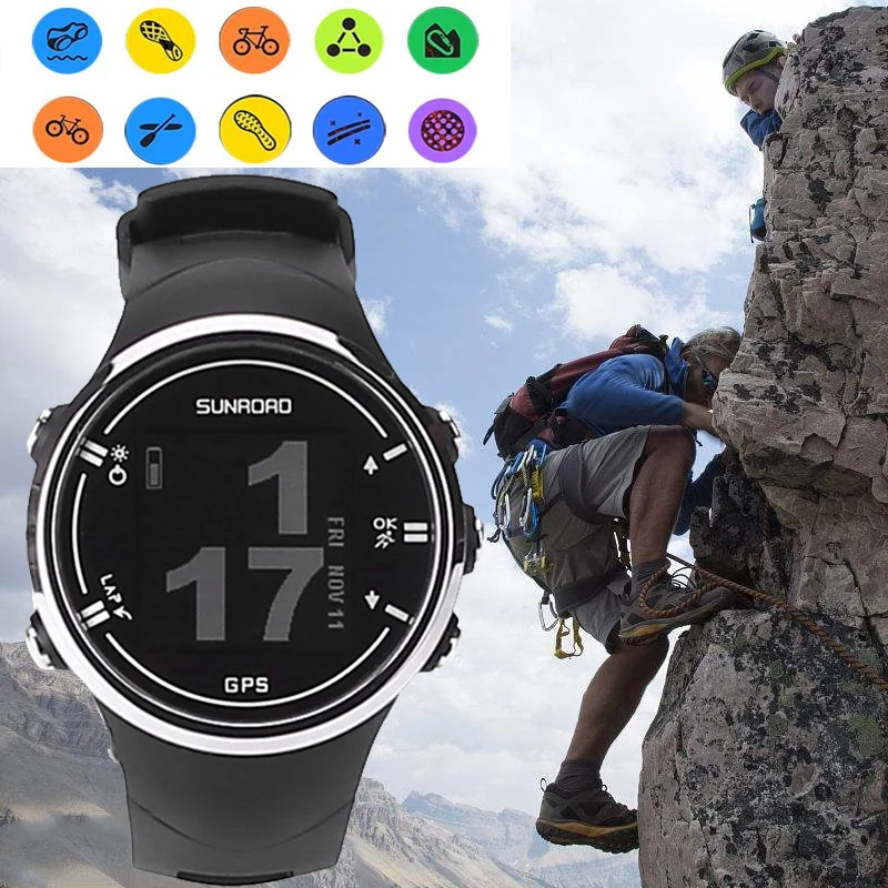 FR930 GPS Men Boy Digital Watch LCD Display Waterproof Compass Mountaineering Watch Wrist Watch