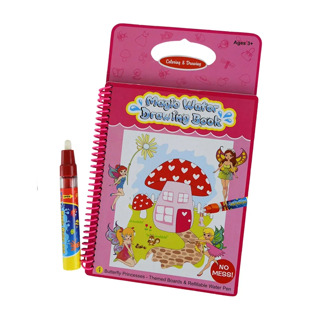 

Drawing Book Magic Kids Water Drawing Board with 1 Magic Pen Intimate Coloring Painting Board for Girl