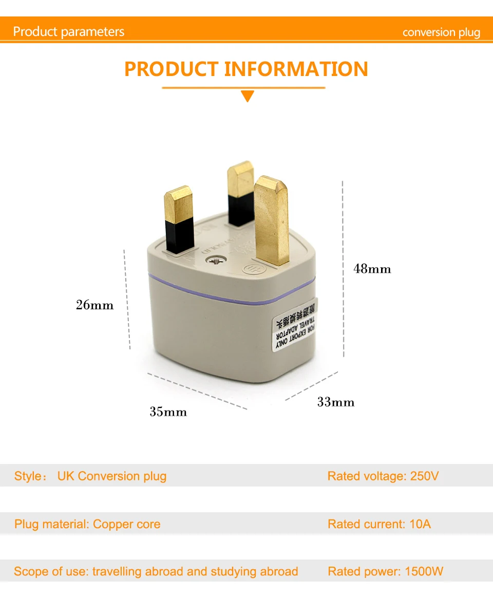 Multifunctional EU US AU to UK Plugs adapter Power Converter Plugs 2 Pin Socket EU to England Travel Charger Adapter Converter (9)