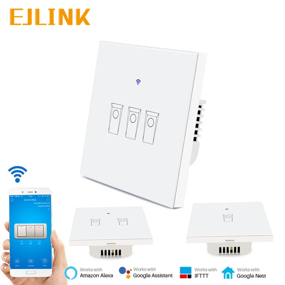 

EJLINK Touch Switch Wifi Remote Control Touch/WiFi/APP Smart Home Controller Wall Touch Wifi Light Switch Work with Alexa