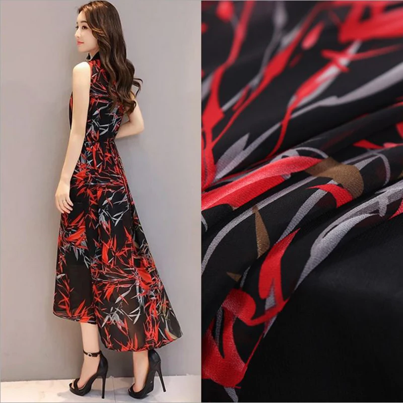 Buy 100 polyester plain Chiffon dress thin stretch