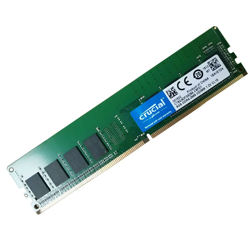 Оперативная память CRUCIAL 8GB 16GB DDR4 2666MHz 288-Pin для настольных ПК DIMM 1,2 V Non ECC совместима с 2133 ram пожизненная Гарантия