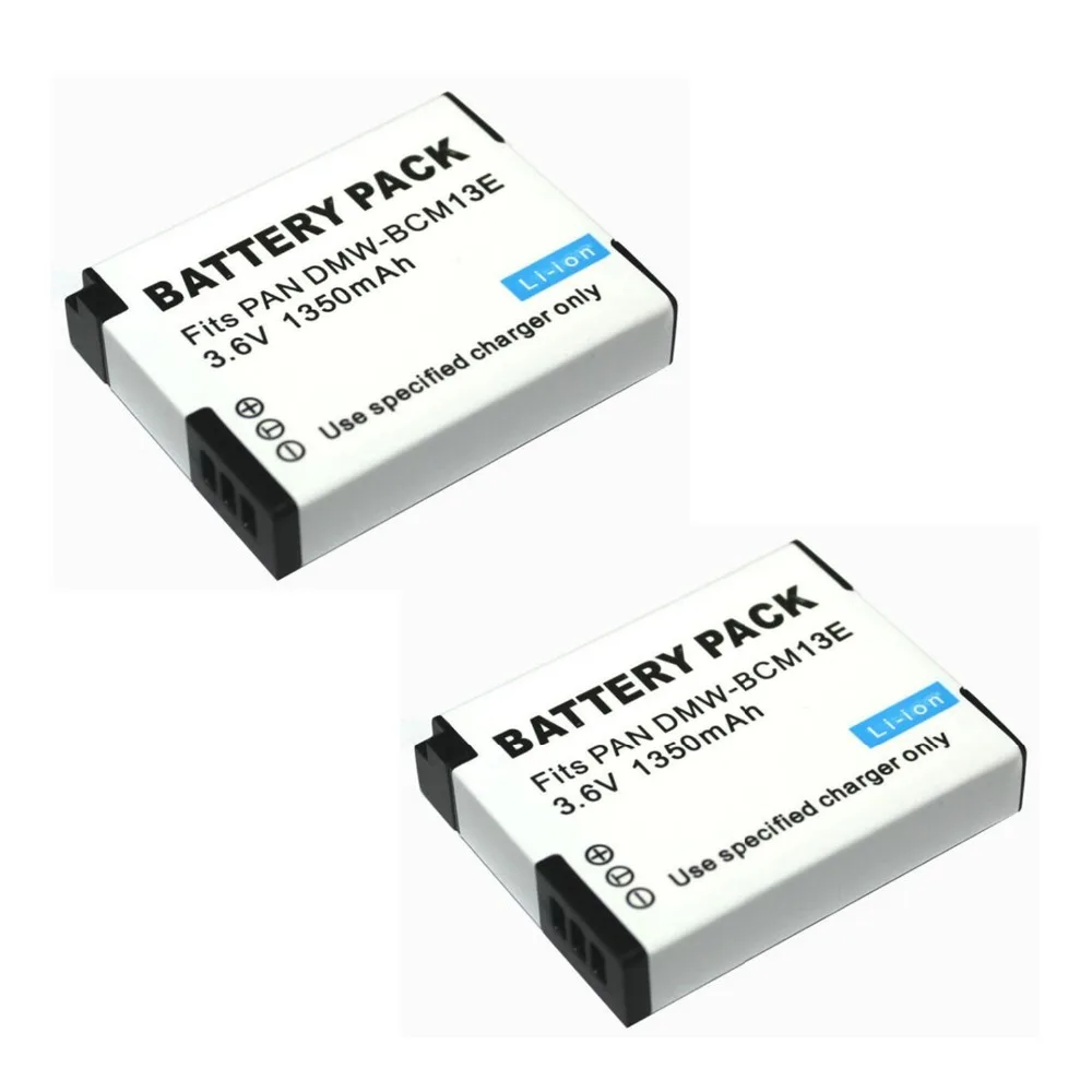 2 pcs 1250 mAh Fits PAN BCM13 LCD Single Battery for Panasonic Lumix