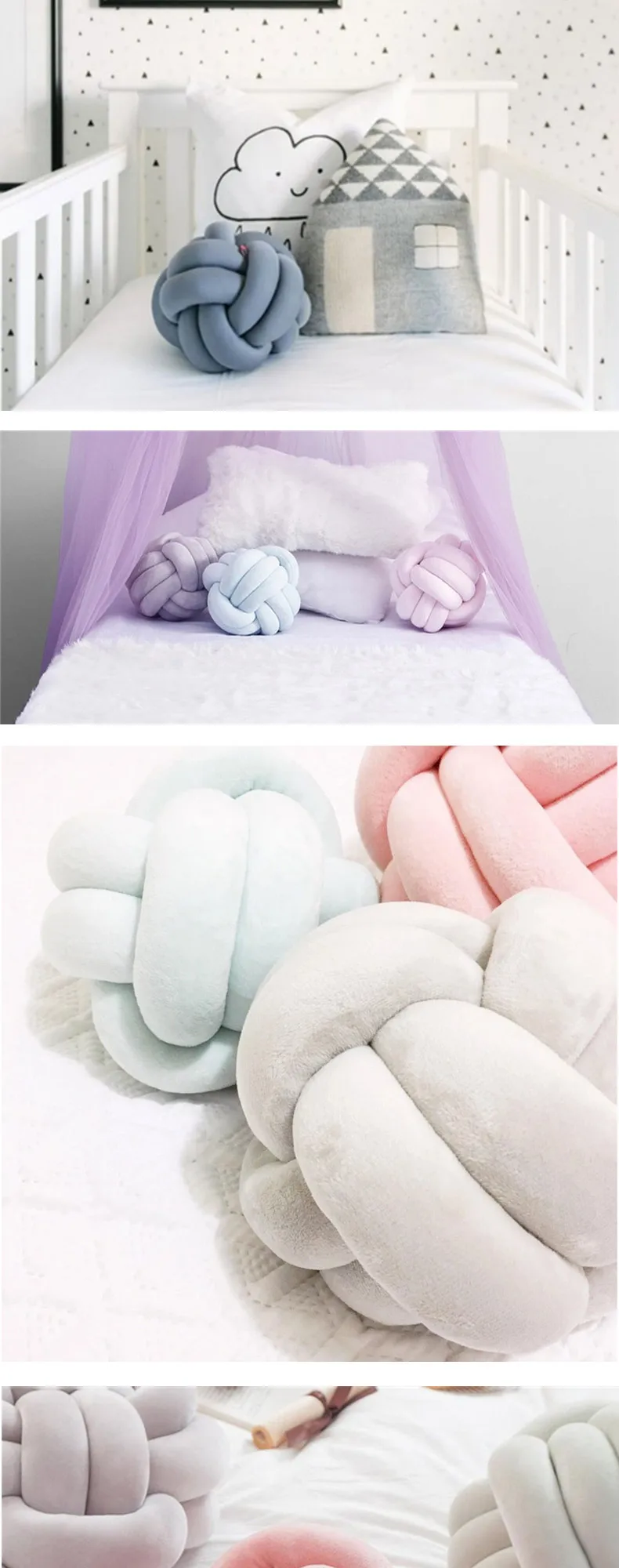 Favorito das Crianças Bebê Bumper Cama Colorido Bonito Decorações Interiores Ins Estilo Quatro Estações nó 4 Cheap Amortecedores