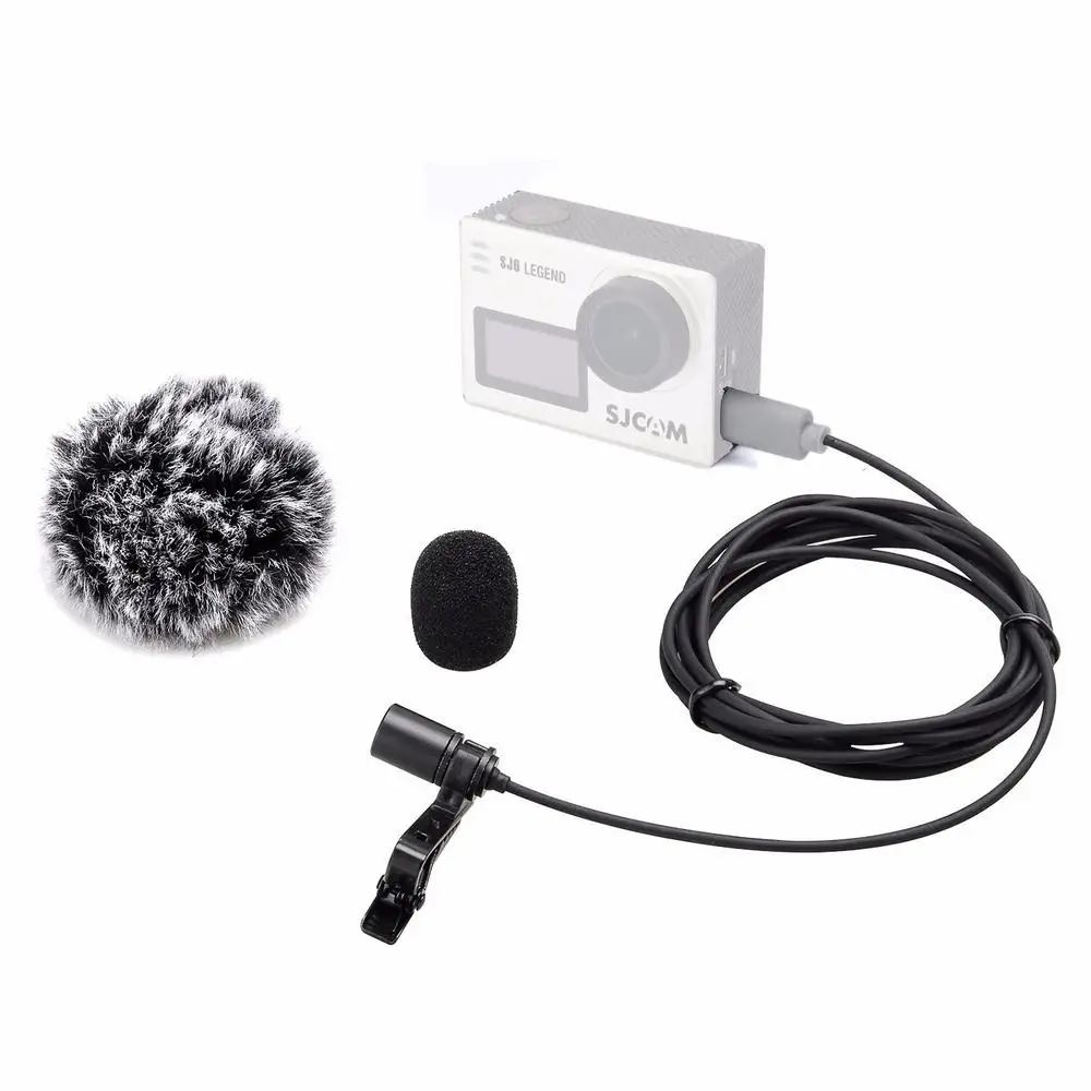 Петличный микрофон клип-на всенаправленный микрофон для Sjcam Sj6 Легенда Sj7 звезда Sj360 Спортивная Экшн-камера с муфтой ветра