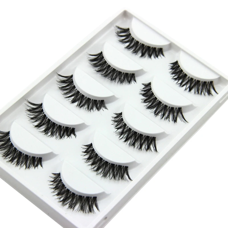 False Eyelashes 5 pairs Natural long hand made full strip Fake