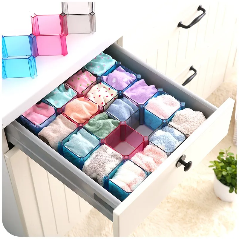 6pcs Set Cellular Drawer Divider Closet Diy Combination Underwear