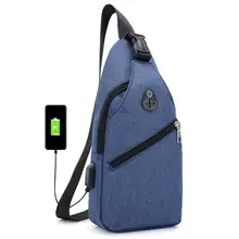 Модная мужская нейлоновая нагрудная сумка через плечо с зарядкой через usb, повседневные уличные дорожные сумки через плечо, сумка-мессенджер, Mochila Sac A основной