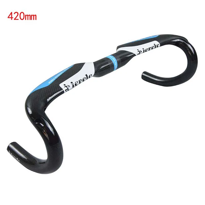 black blue 420mm Руль для шоссейного велосипеда, руль для полностью из углеродного волокна, велосипедный руль, светильник Вес T700 углерода изогнутый стержень велосипед Запчасти 31,8*400/420/440 мм - Цвет: black blue 420mm